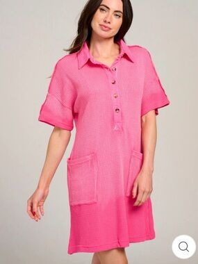 Short Sleeve Button Up Dress